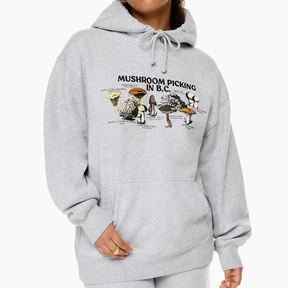TNA Sweatfleece Boyfriend Hoodie “Mushroom Picking in B.C.” Grey – XL - Picture 2 of 14